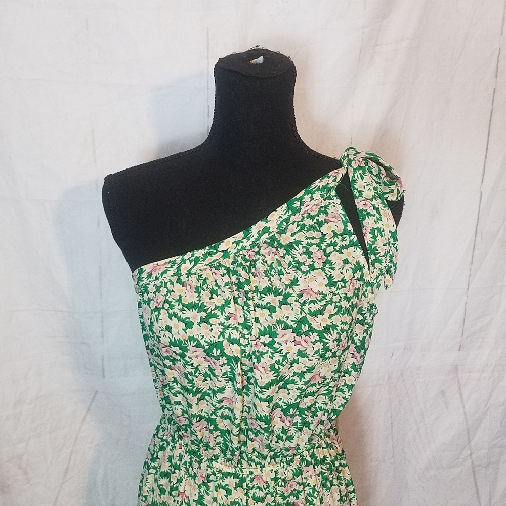 Pretty garden Floral One-Shoulder Green Maxi Dress - Picture 7 of 11